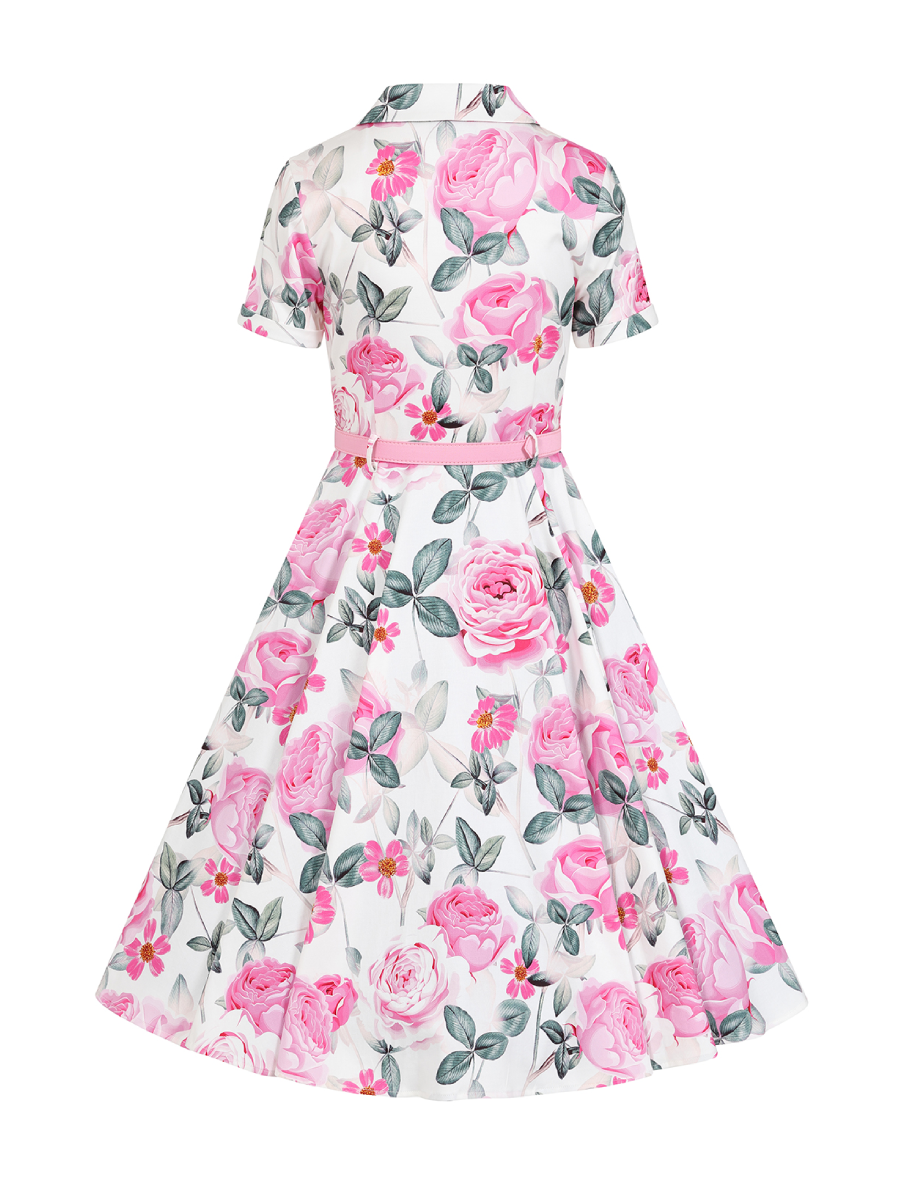 Hearts and Roses Kleid Luella Floral Swing Dress Pink