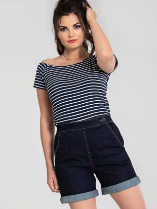Hell Bunny Jeans Shorts Yaz dunkelblau