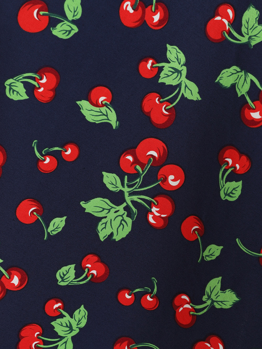 Banned Rock Cary Cherry Swing Skirt Navy
