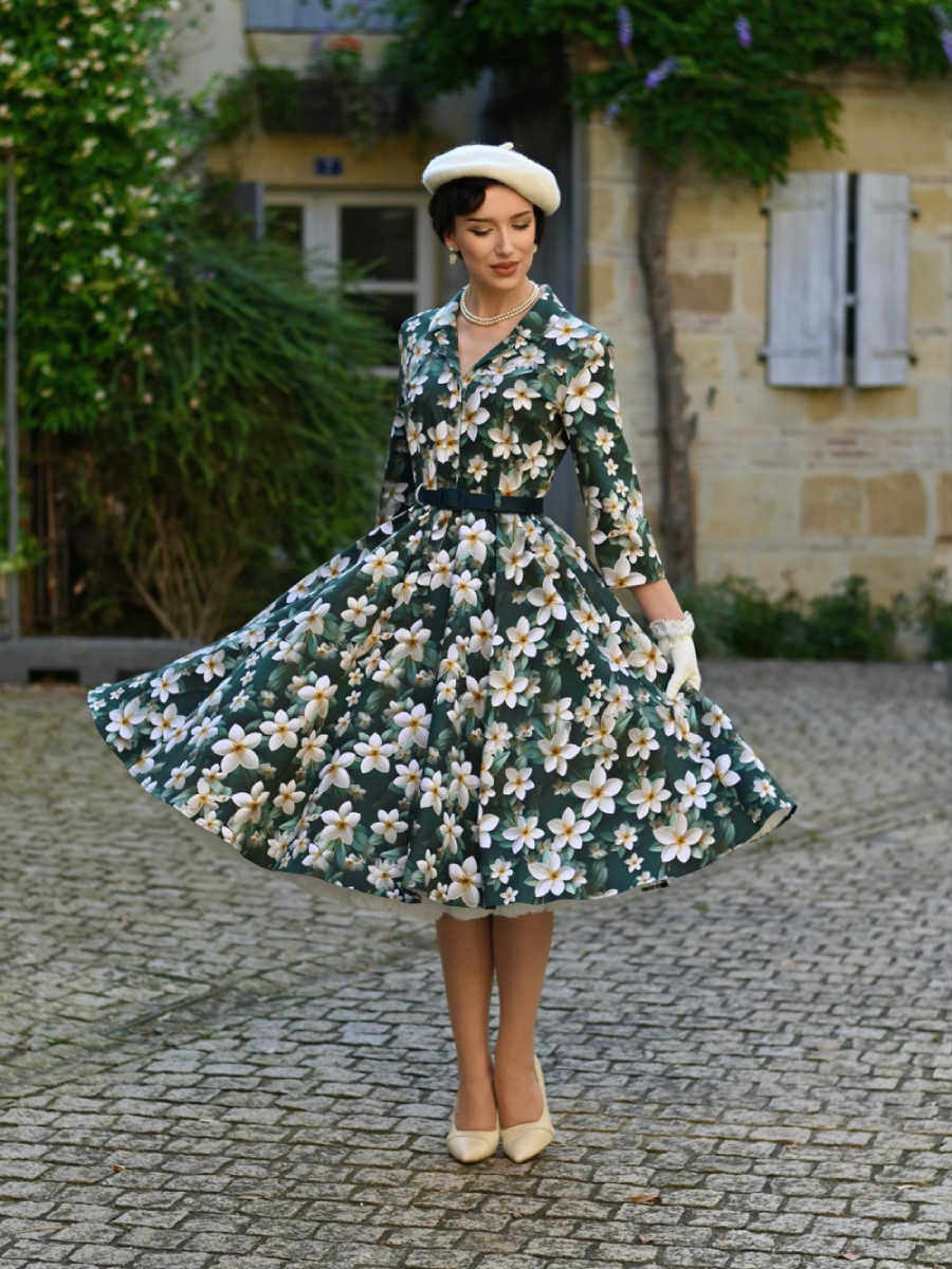 Hearts and Roses Kleid Skye Floral Swing Dress Green