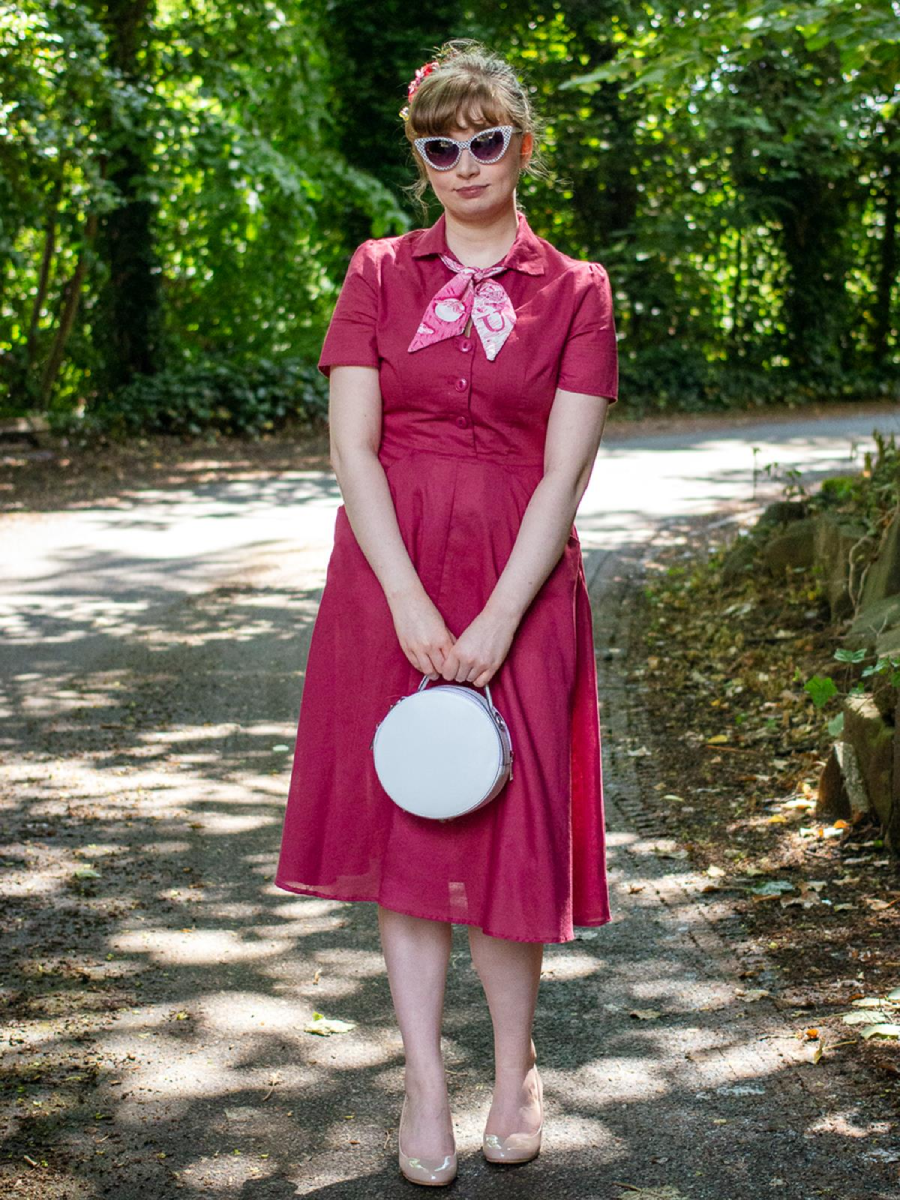 Revival Vintage Kleid Melody Shirtwaist Dress Berry Red