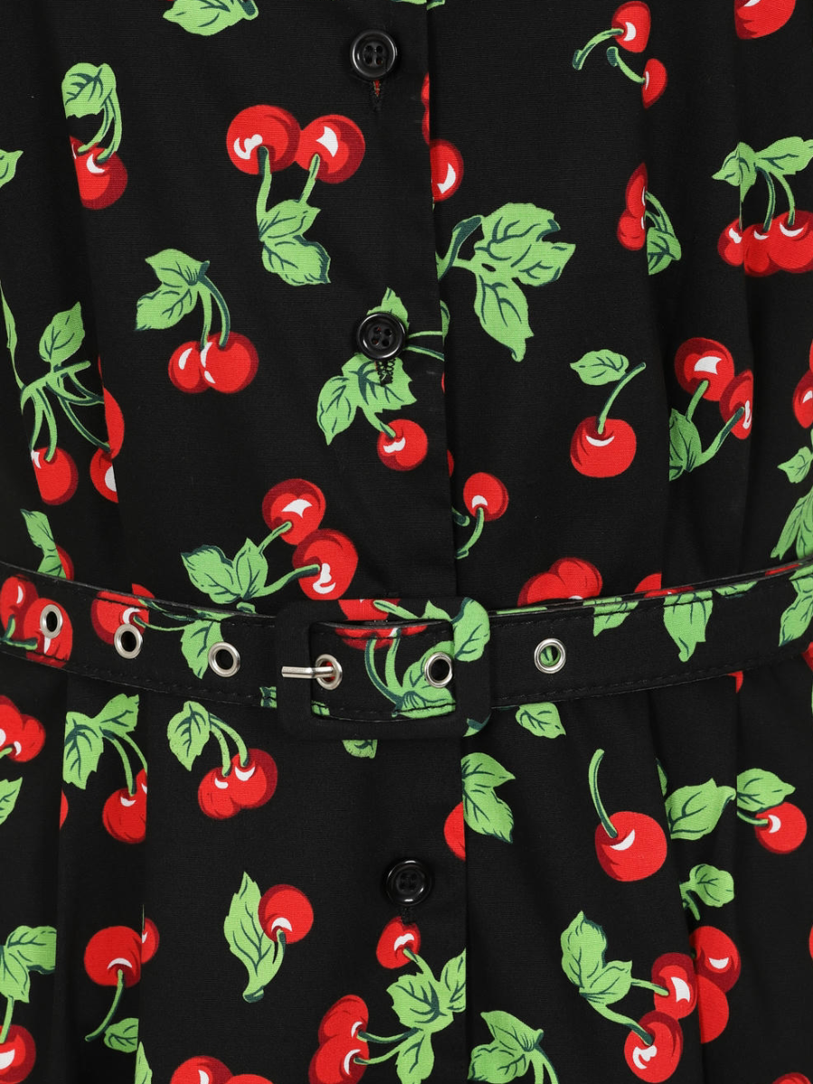 Banned Kleid Darla Cherries Dress Black