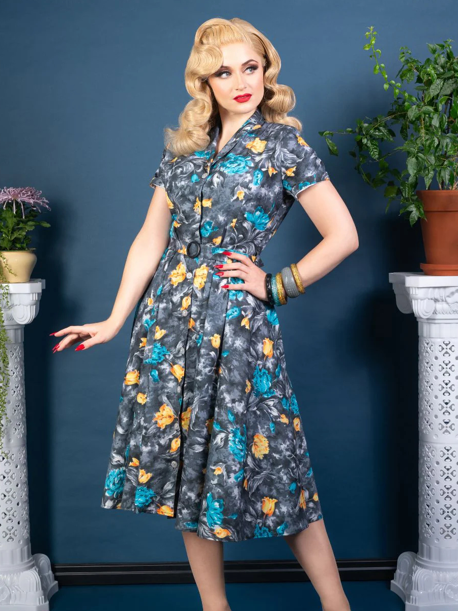 What Katie Did Kleid Lucy Dress Grey Floral
