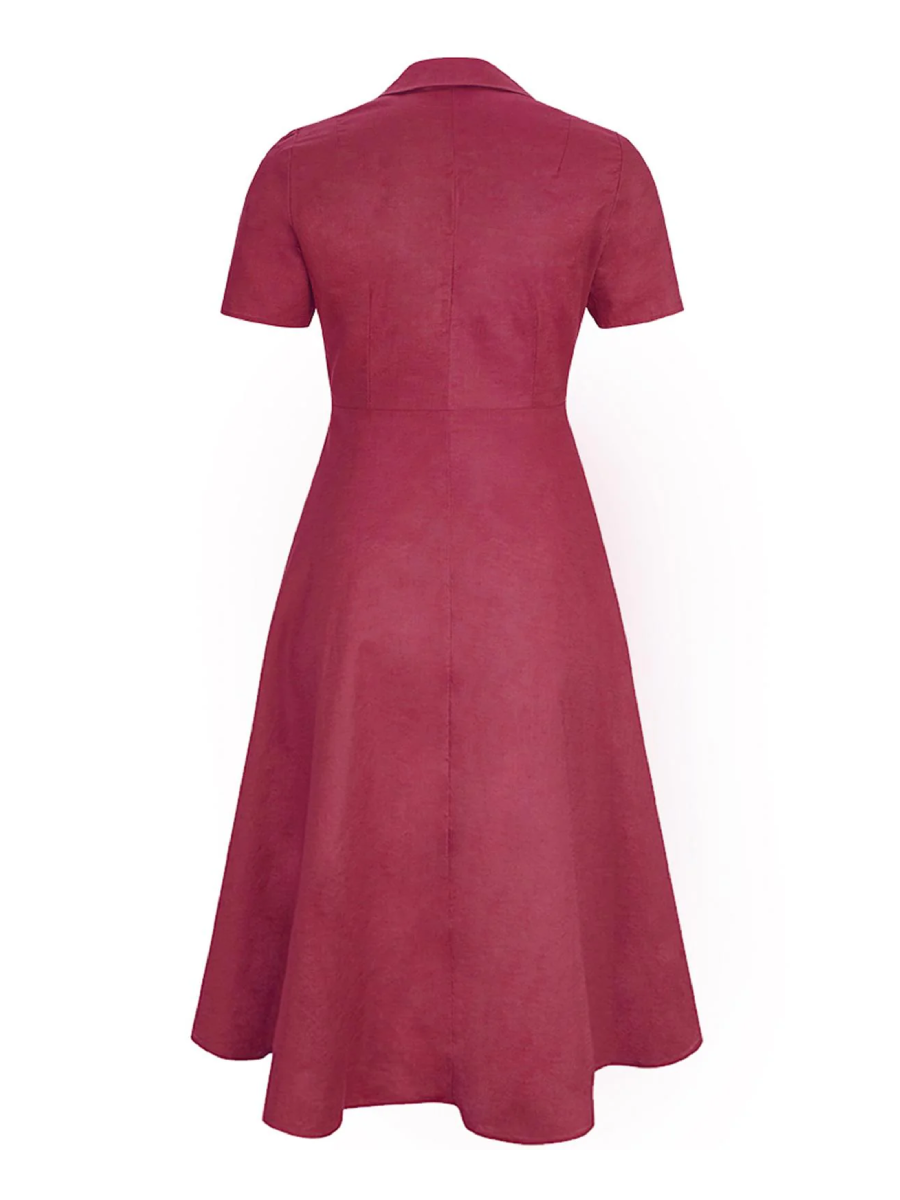 Revival Vintage Kleid Melody Shirtwaist Dress Berry Red