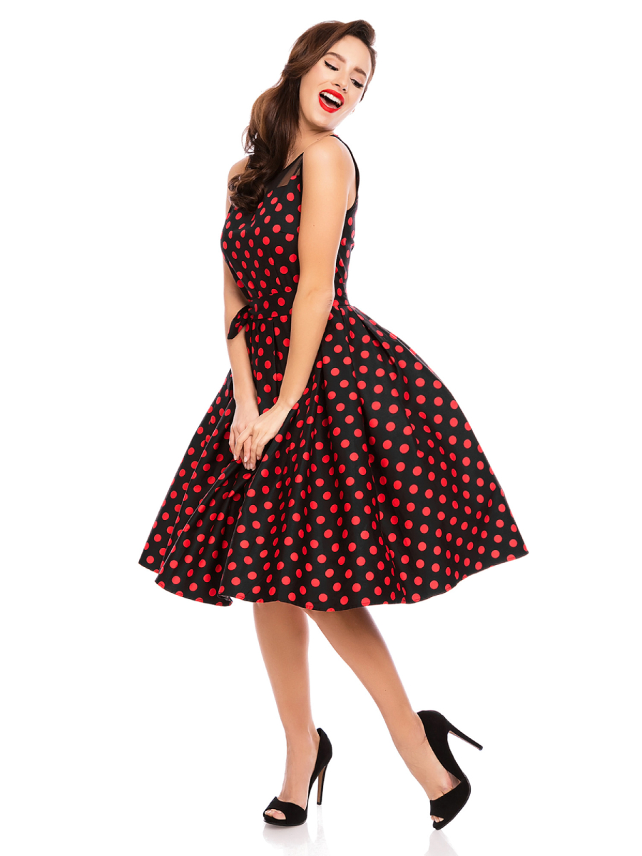Dolly & Dotty Kleid Elizabeth Black Red Polka