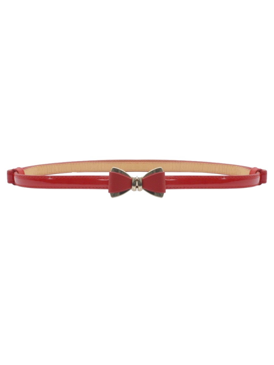 Voodoo Vixen Gürtel Bow Buckle Skinny Belt rot