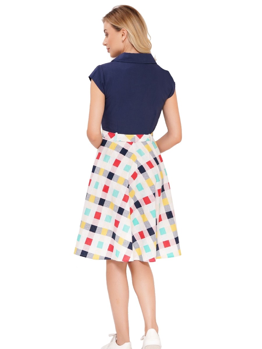 Circus Swingkleid Checked Contrast Dress
