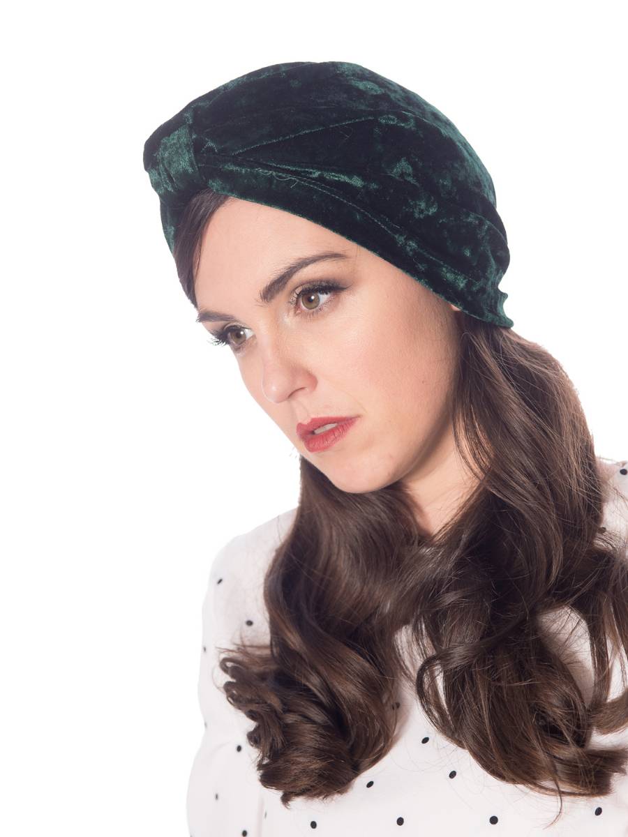 Banned Turban Artemis dunkelgrün Samt