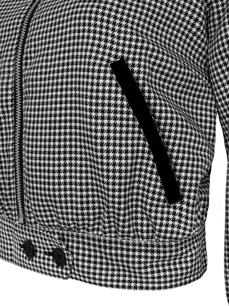 Hell Bunny Jacke Teddy Jacket Houndstooth