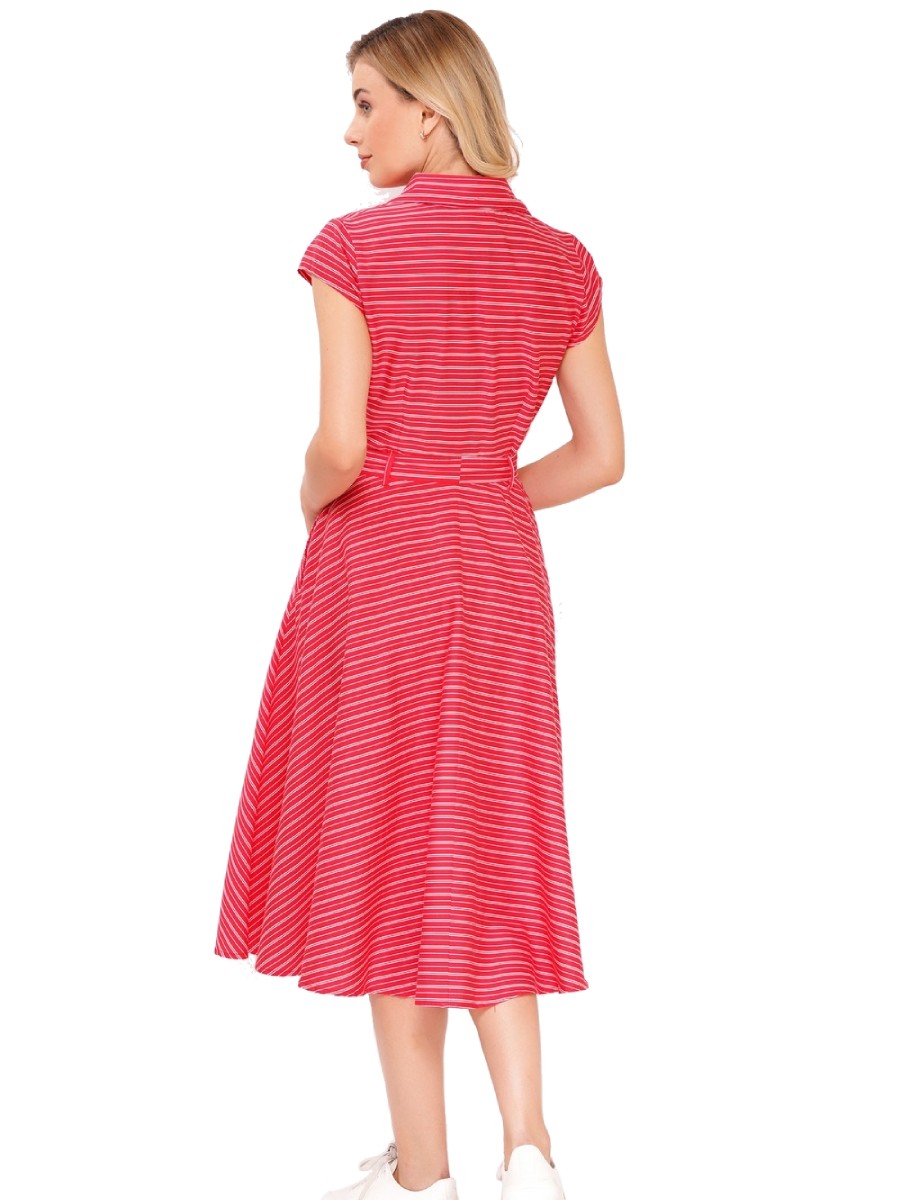 Circus Kleid Ava Dress Red Pinstripe
