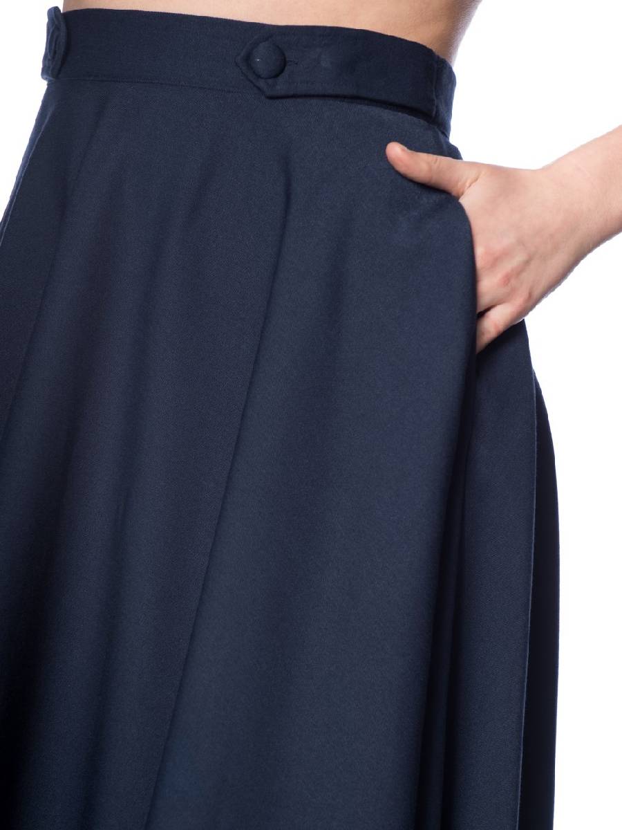 Banned Rock Di Di Swing Skirt dunkelblau
