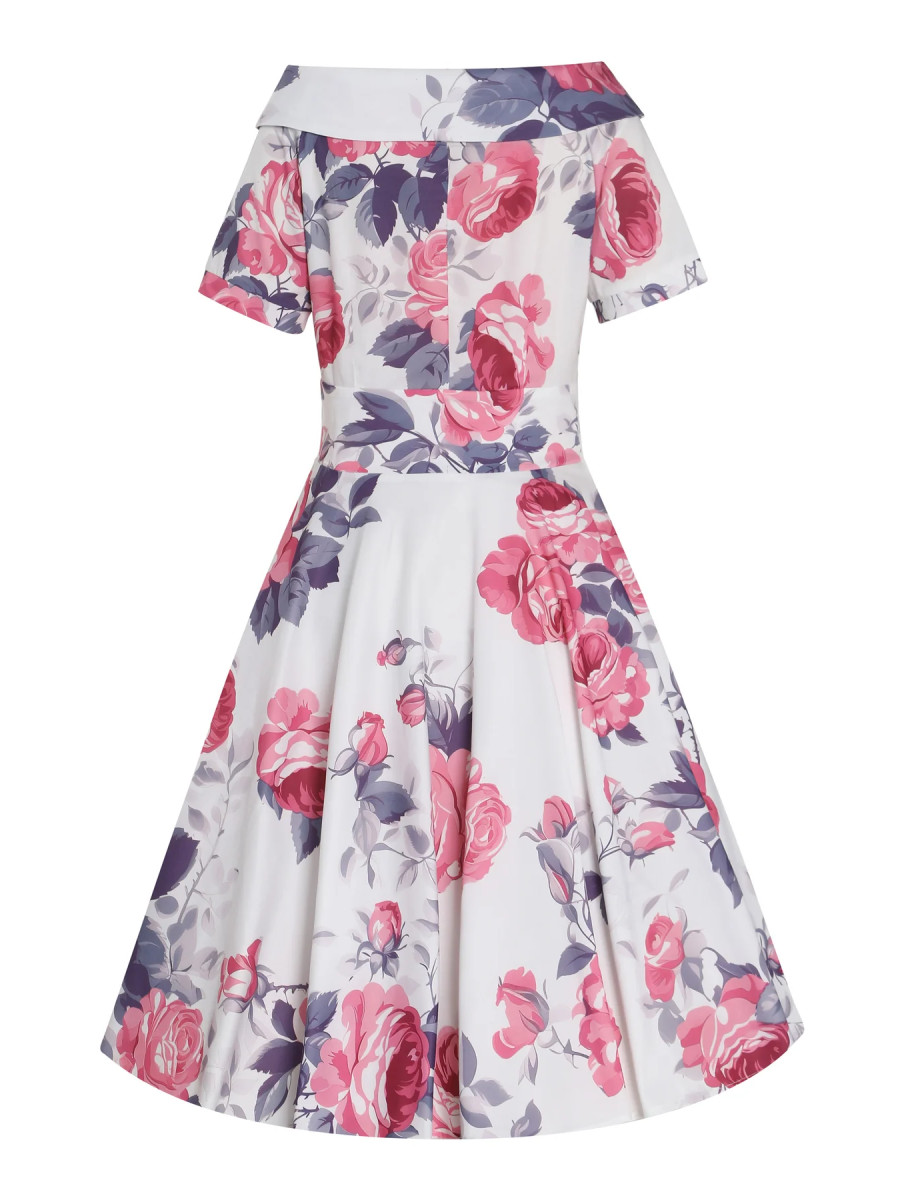 Dolly & Dotty Kleid Darlene White Pink Floral