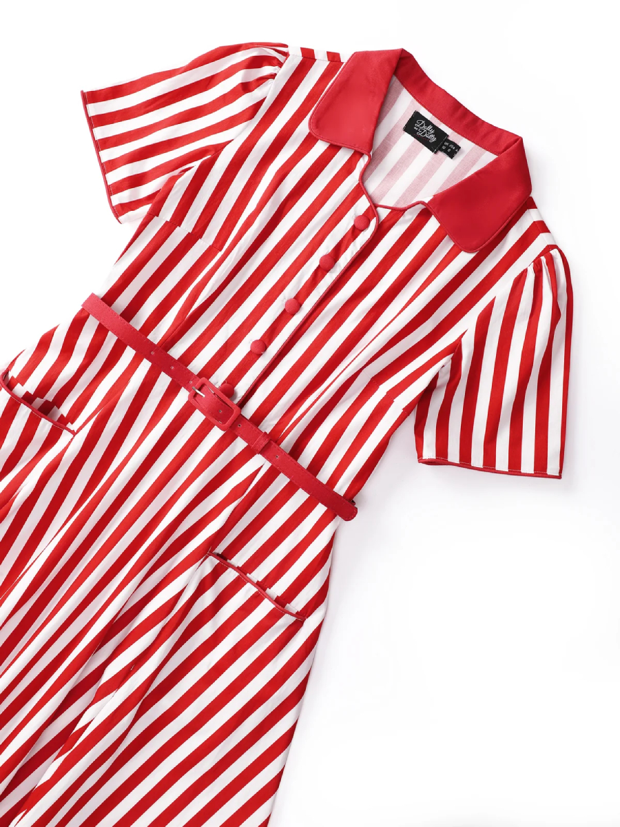 Dolly & Dotty Kleid Penelope Classic Red White Stripe