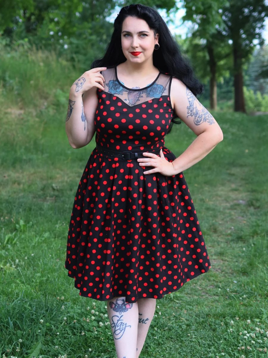 Dolly & Dotty Kleid Elizabeth Black Red Polka