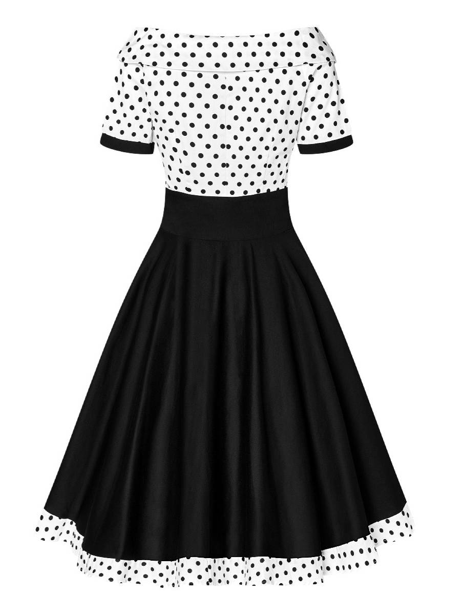 Dolly & Dotty Kleid Darlene White Black Polka
