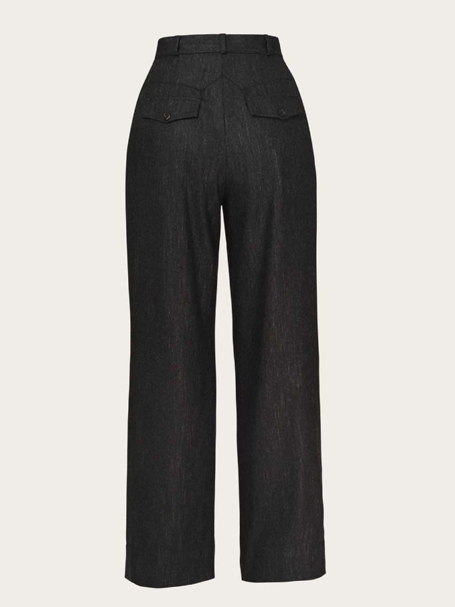 Emmy Marlenehose Fancy Worker Pants Black and Charcoal