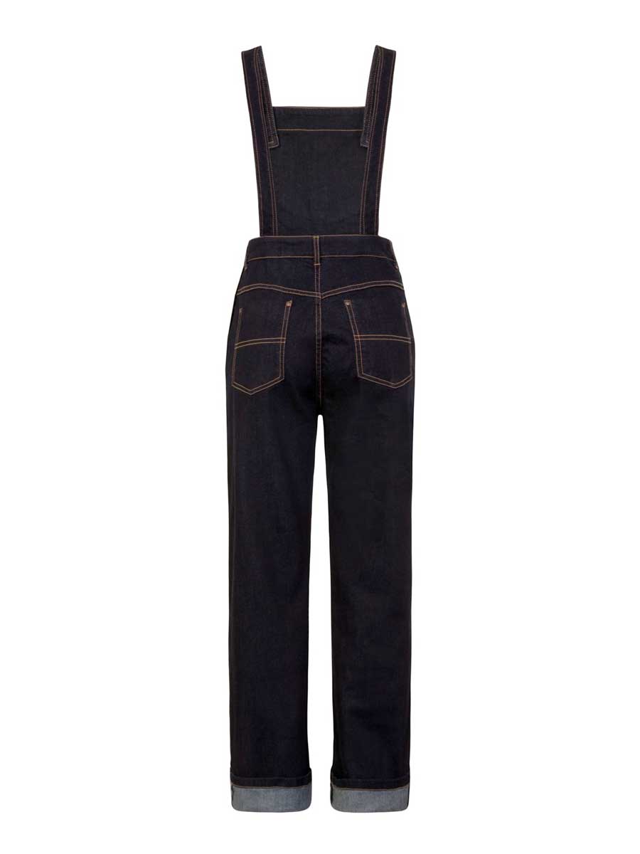 Hell Bunny Elly May Denim Dungarees dunkelblau