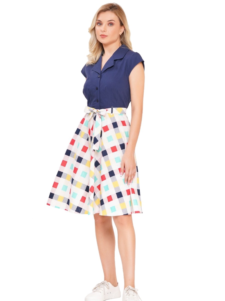 Circus Swingkleid Checked Contrast Dress