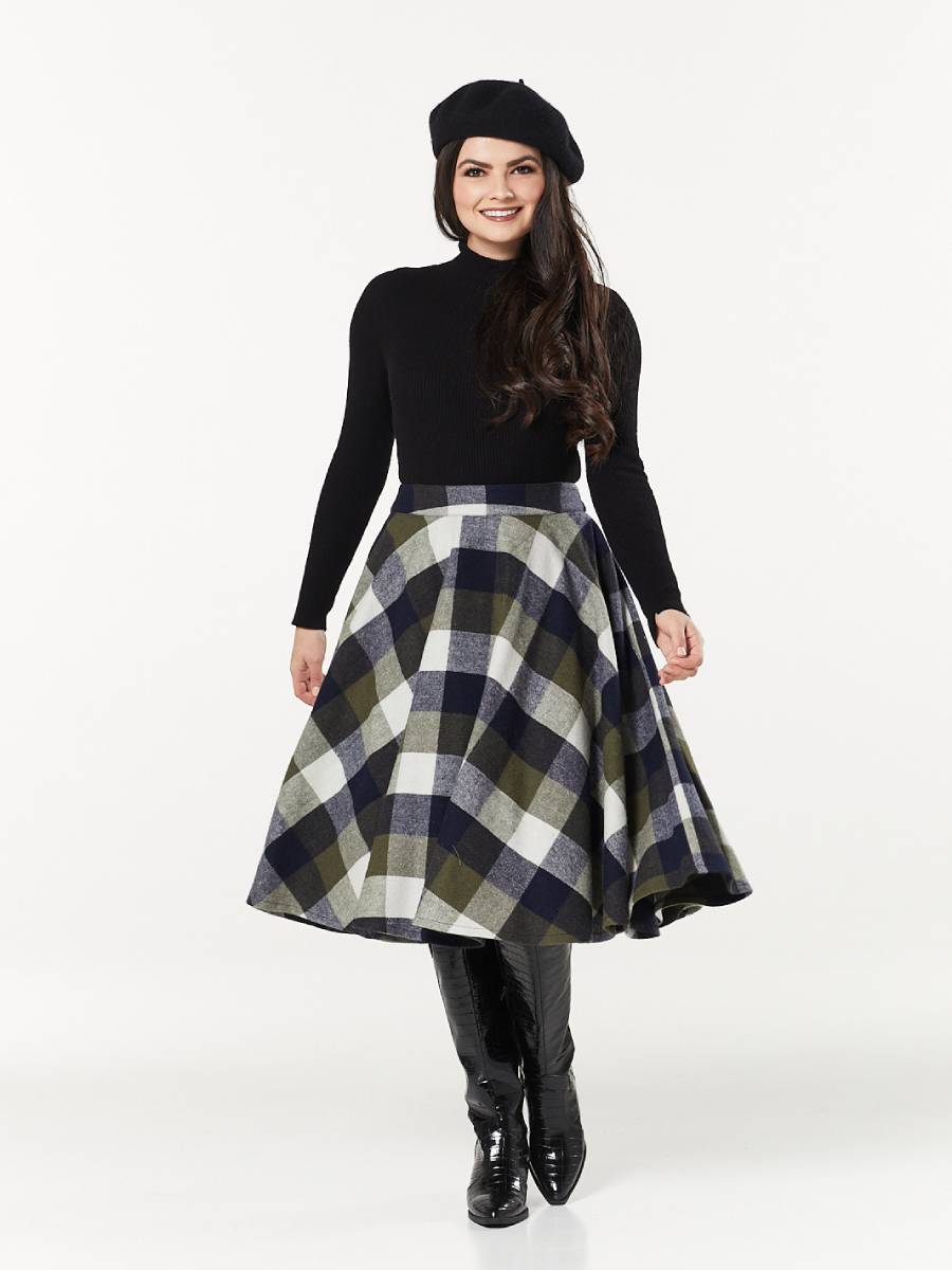 Timeless London Rock Sophie Navy and Khaki Check