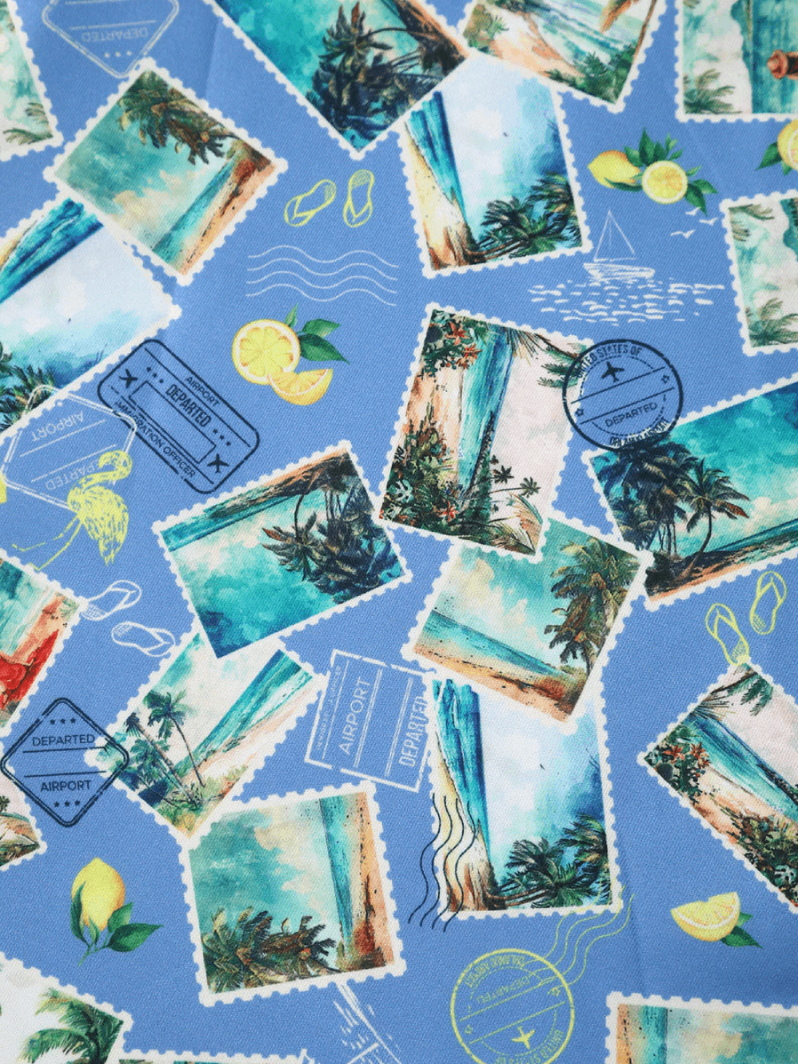 Dolly & Dotty Kleid Lily Light Blue Stamp Print