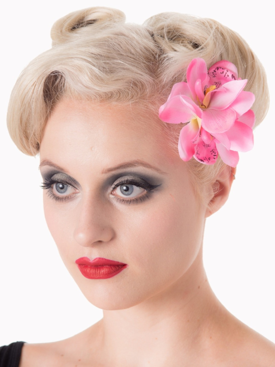 Banned Haarblume Ansteckblume Pink Blossom rosa