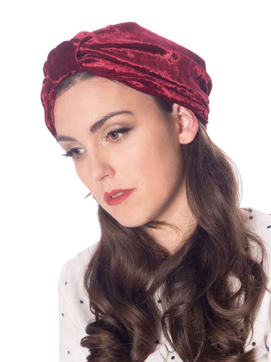 Banned Turban Artemis weinrot Samt