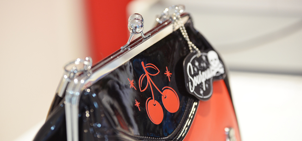 Rockabilly-Handtasche mit Kirschen