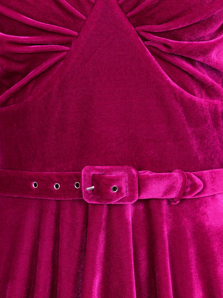 Glamour Bunny Kleid Marilyn Swing Dress Magenta Velvet pink