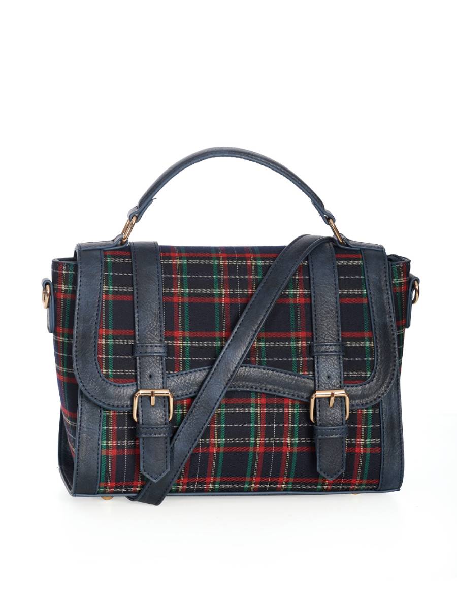 Banned Handtasche Joy to the World Messenger Bag kariert