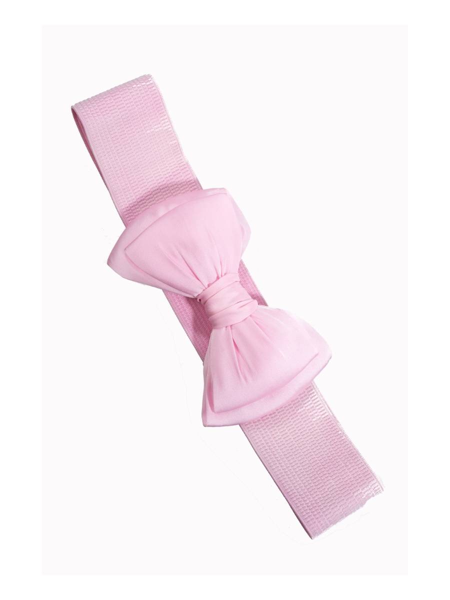 Banned Stretchgürtel Bella hellrosa mit Schleife