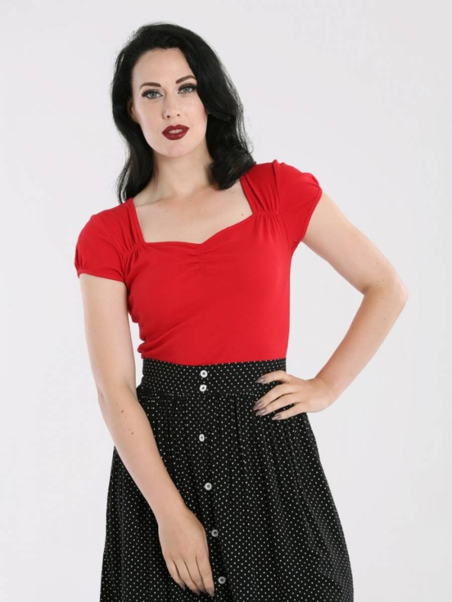 Hell Bunny Oberteil Mia Top rot