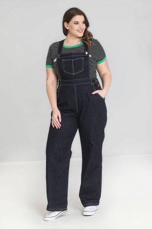 Hell Bunny Elly May Denim Dungarees dunkelblau
