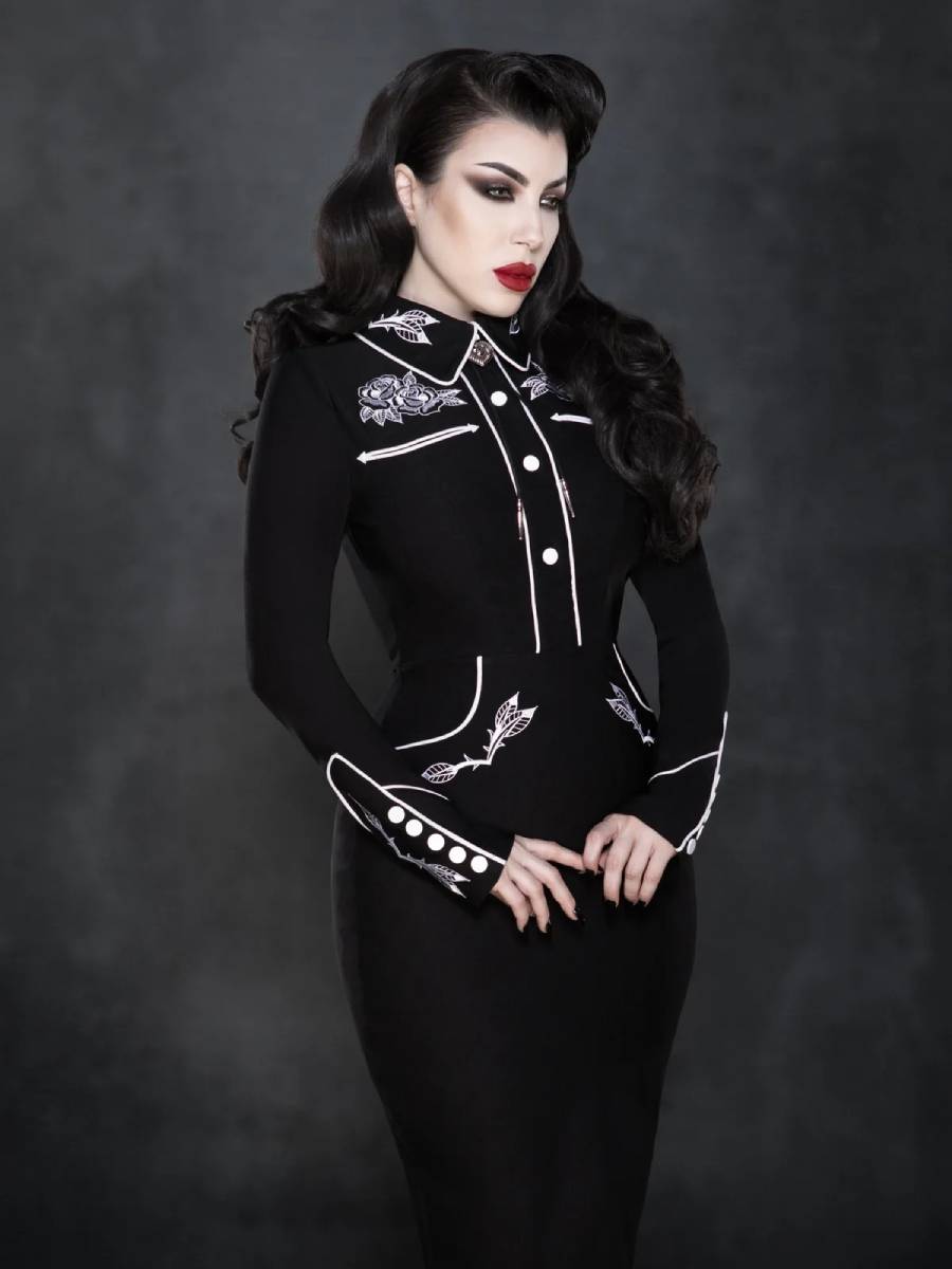 Katakomb Pencilkleid June Dress schwarz weiß