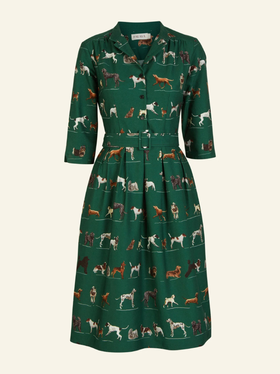 Palava Kleid Cynthia Green Porcelain Dogs