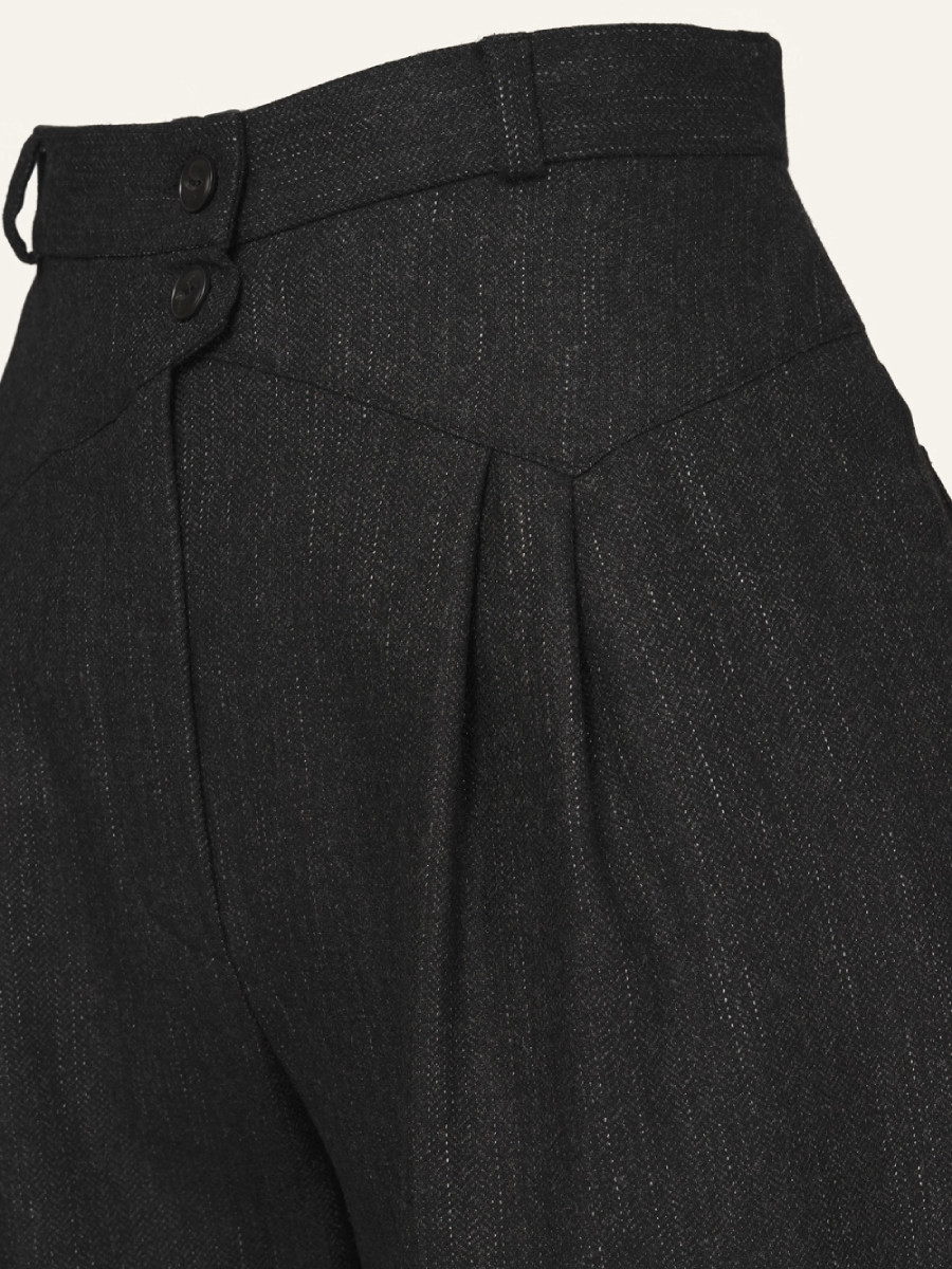 Emmy Marlenehose Fancy Worker Pants Black and Charcoal