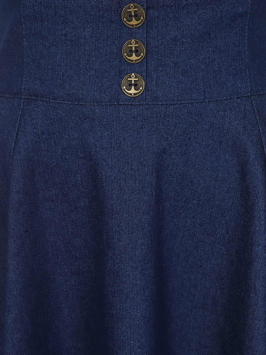 Banned Trägerrock Denim Dottie Skirt blau