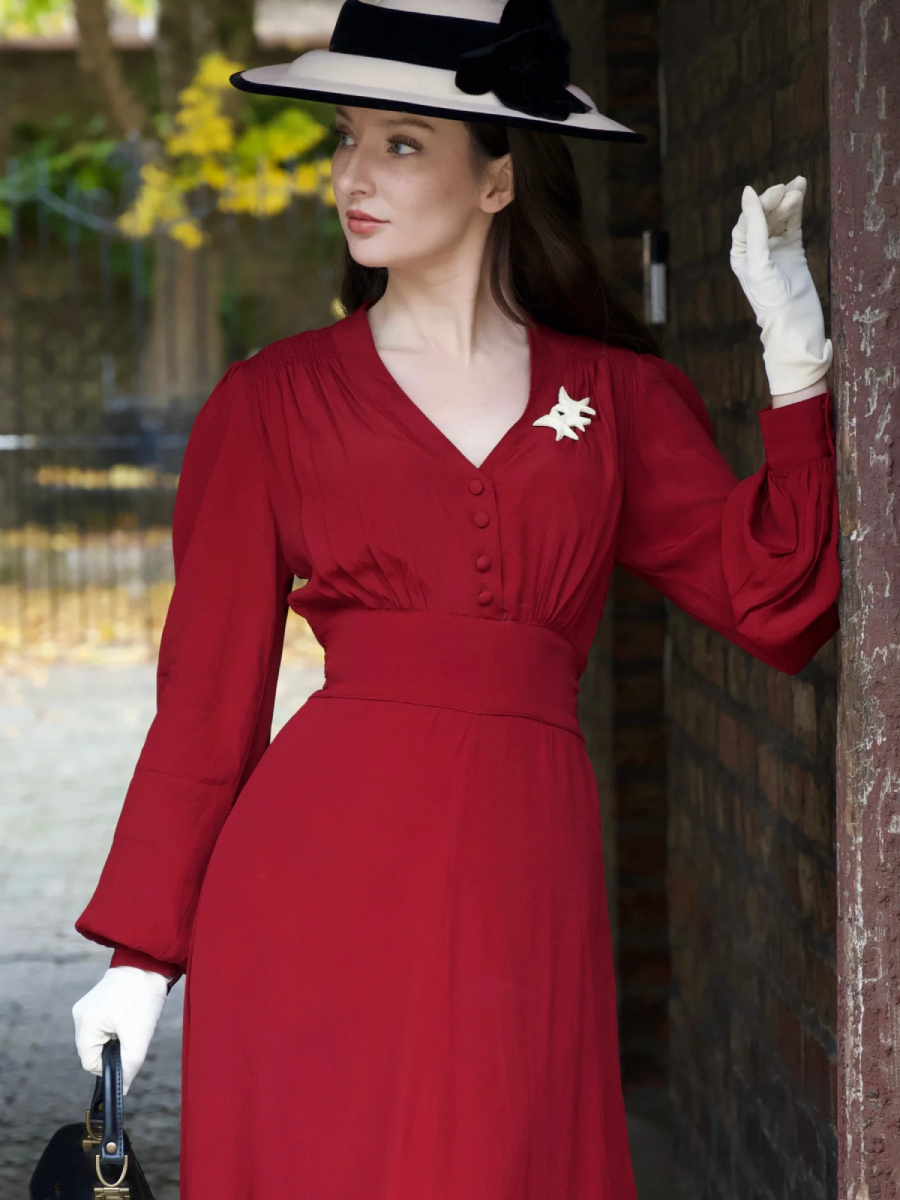 Seamstress of Bloomsbury Kleid Ava Dress Windsor Wine