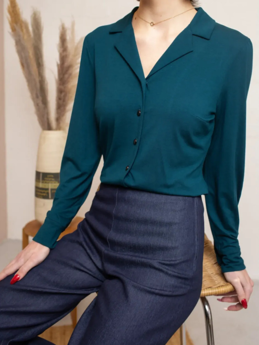 Very Cherry Bluse Dita Blouse petrol