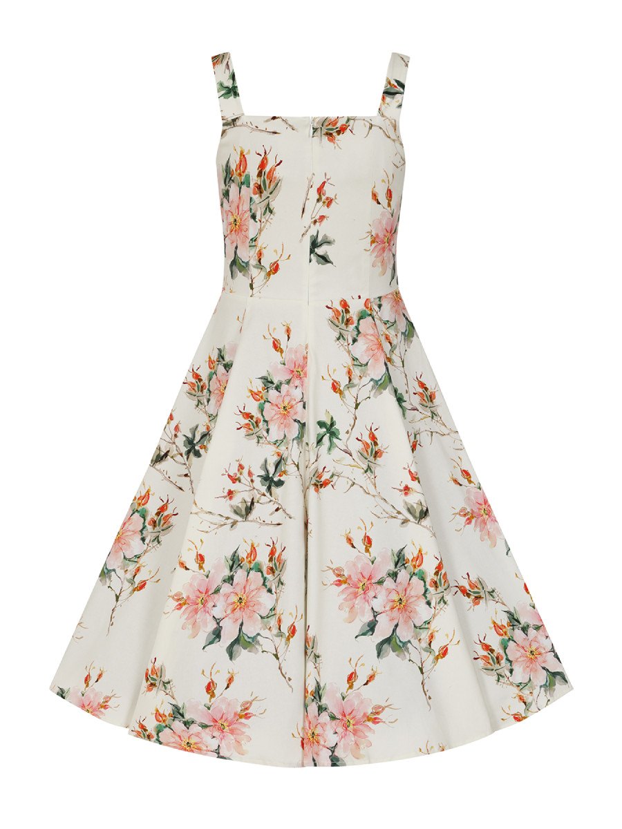 Hearts and Roses Kleid Spring Petal Swing Dress creme