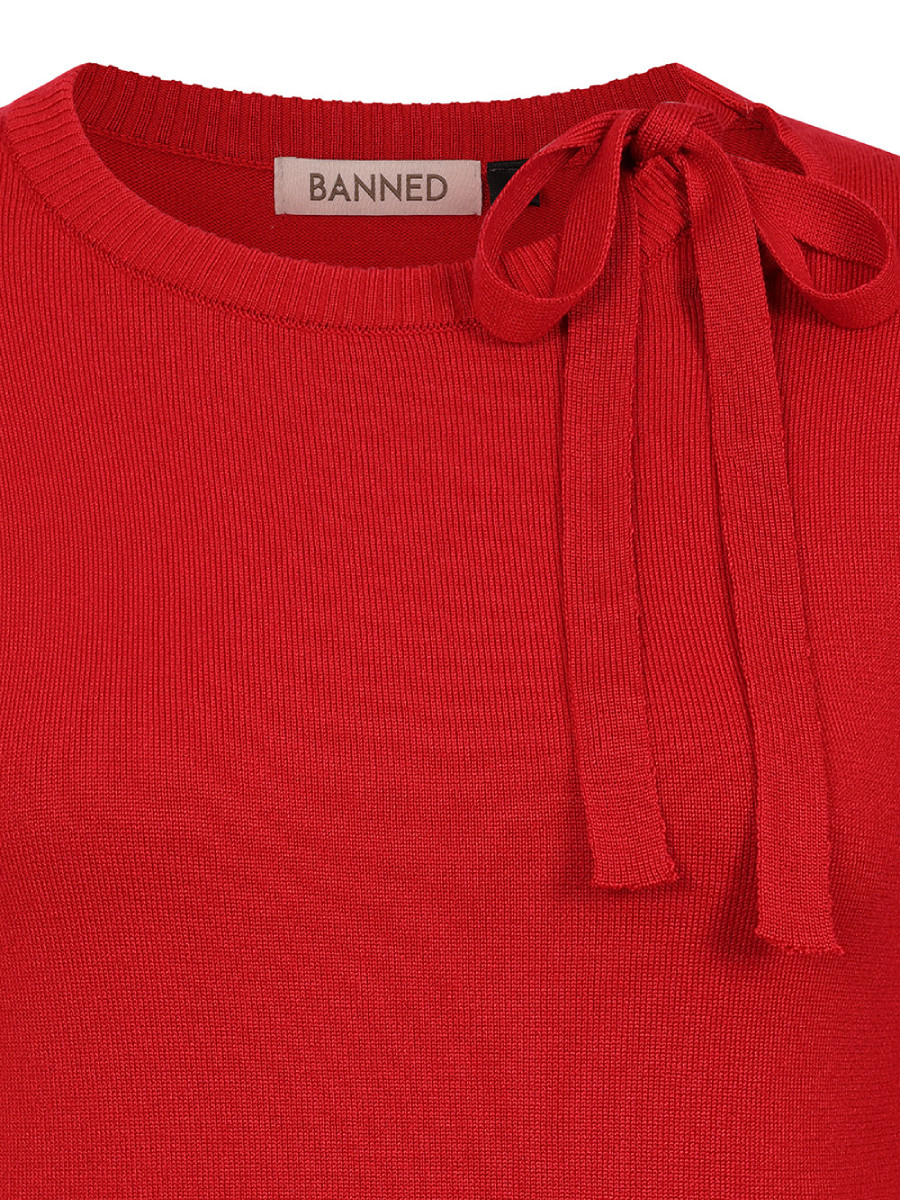 Banned Pullover Bella Bow Jumper rot