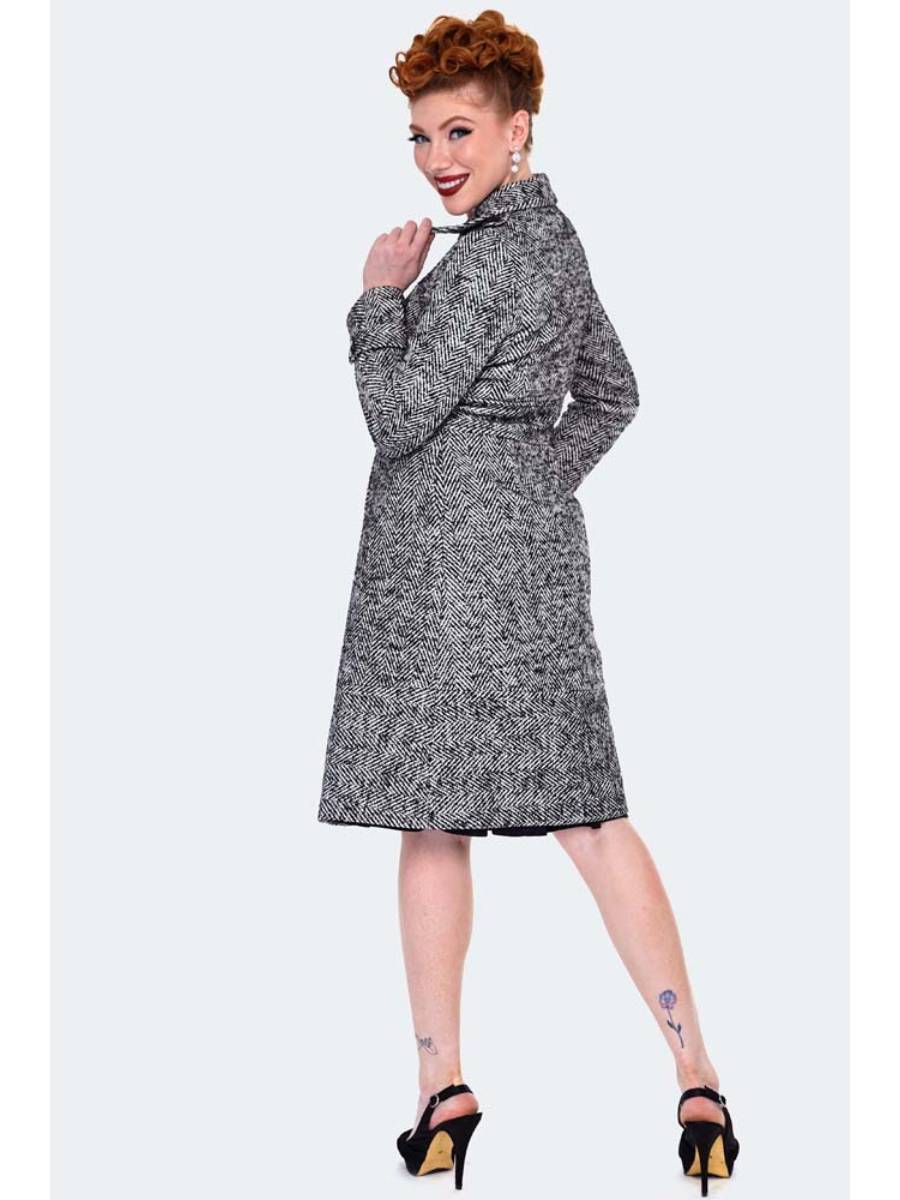 Voodoo Vixen Mantel Herringbone Double Breasted Pea Coat