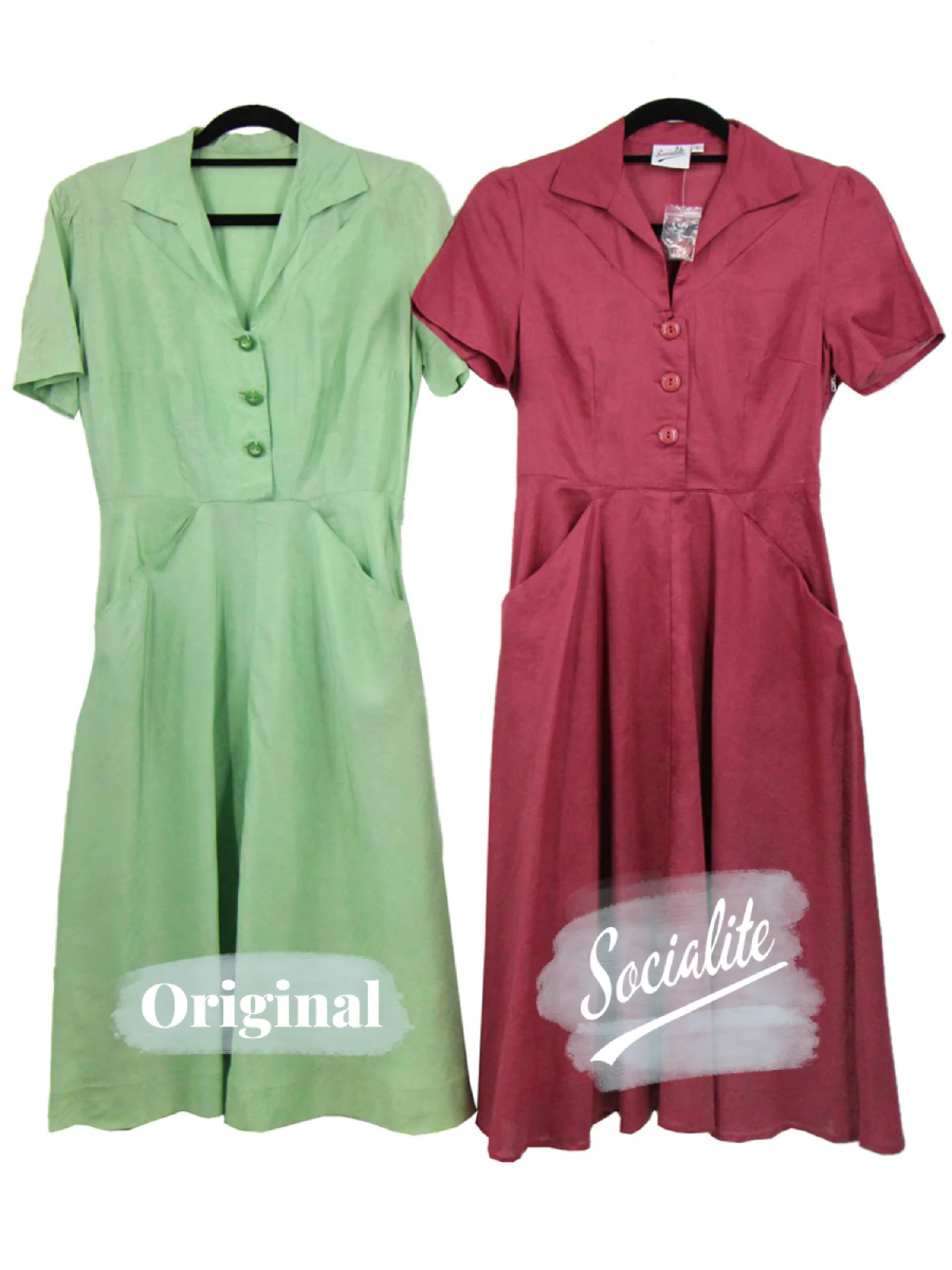 Revival Vintage Kleid Melody Shirtwaist Dress Berry Red