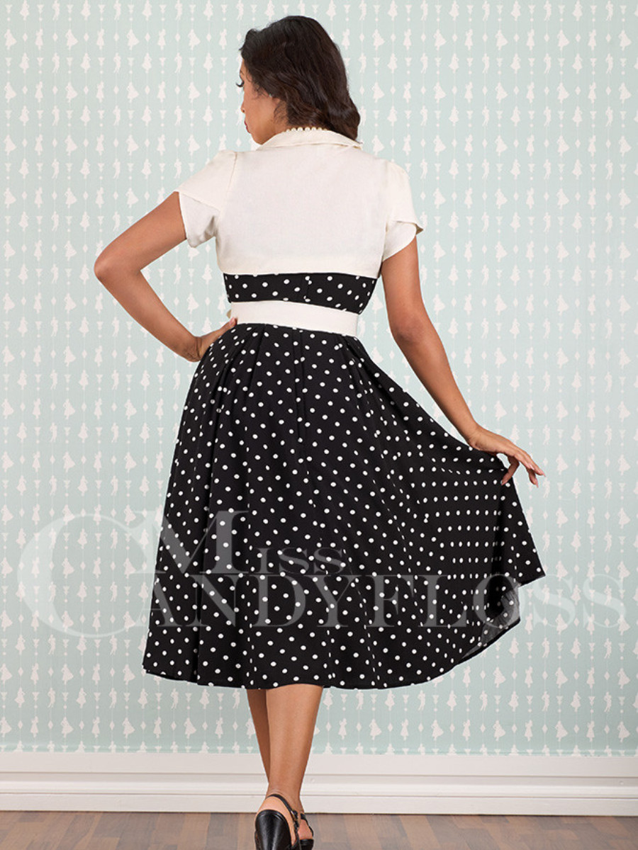 Miss Candyfloss Kleid Jenna-May-Lou schwarz-weiß mit Bolero