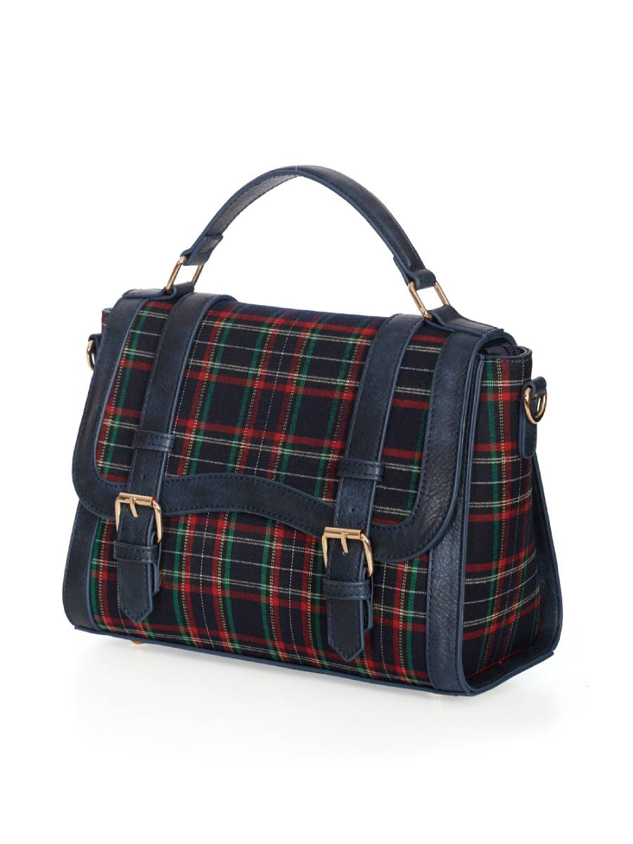 Banned Handtasche Joy to the World Messenger Bag kariert