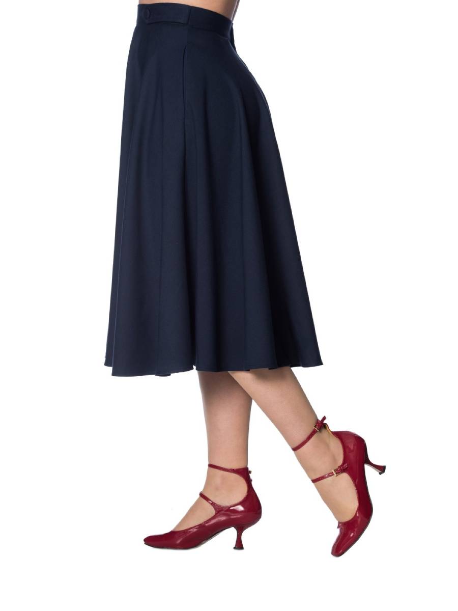 Banned Rock Di Di Swing Skirt dunkelblau