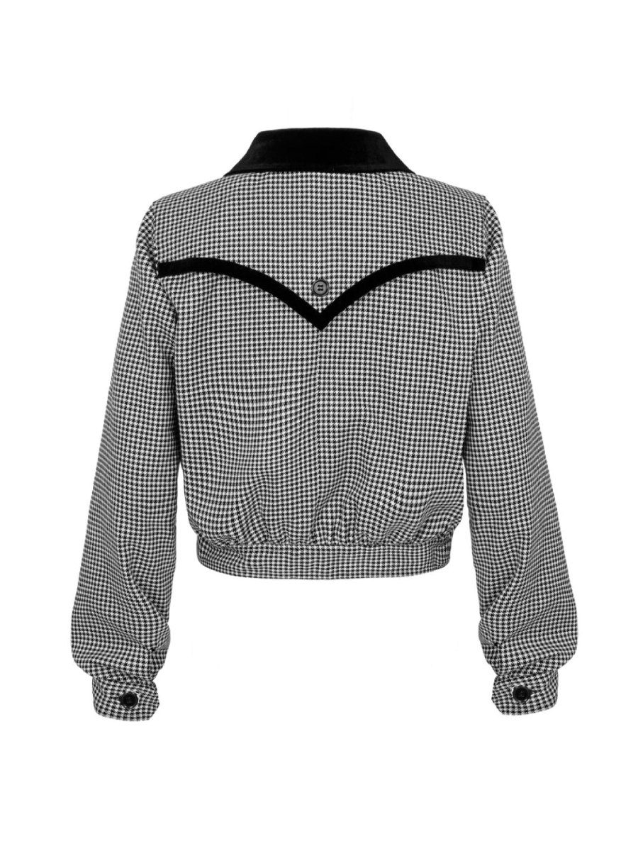 Hell Bunny Jacke Teddy Jacket Houndstooth