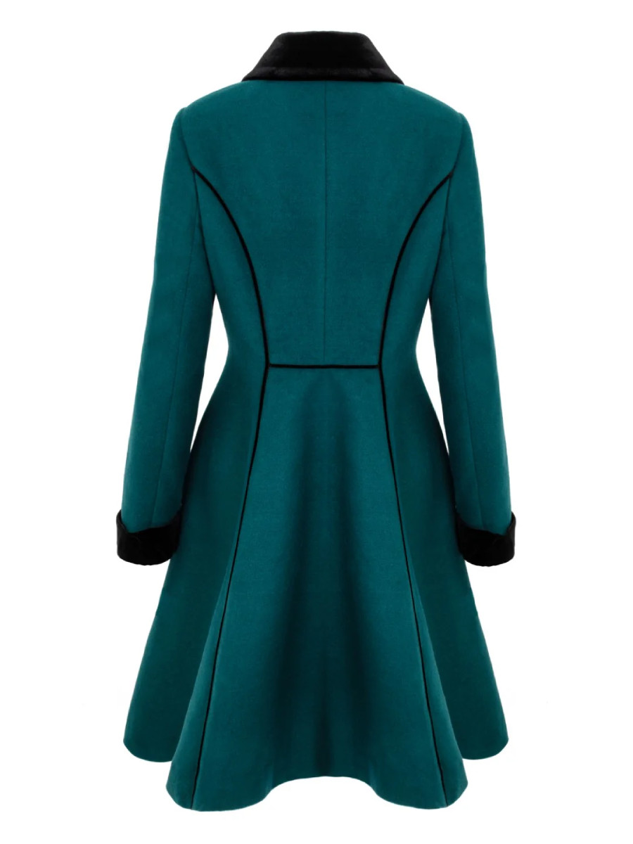 Hell Bunny Mantel Harper Coat dunkelgrün
