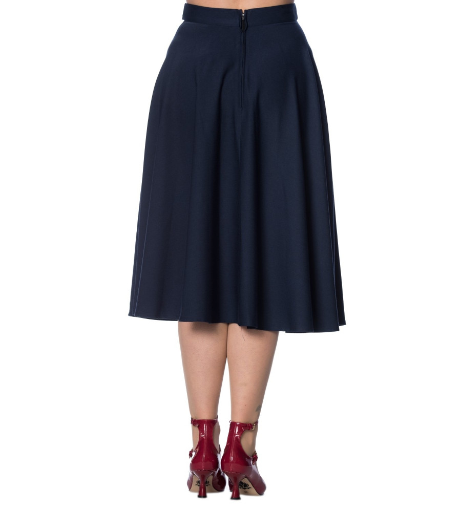 Banned Rock Di Di Swing Skirt dunkelblau